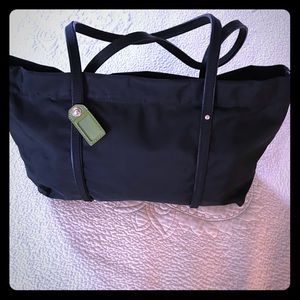 Vtg. KATE SPADE Black Nylon/Leather Flirty Tote